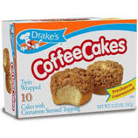 DRAKE’S COFFEE CAKES With Cinnamon Streusel Topping 10 CT 12.22 OZ