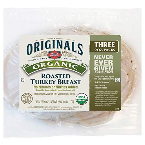Dietz & Watson Organic Sliced Turkey, 3 x 9 oz