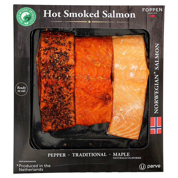 Foppen Hot Smoked Norwegian Salmon Pepper, Traditional, Maple, 16 Oz ...