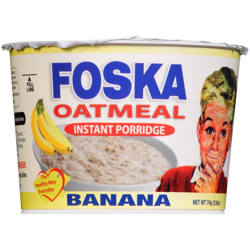 Foska Banana Oatmeal Instant Porridge, 2.6 oz 4 pack