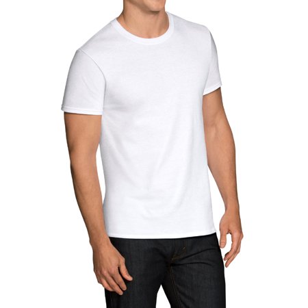Men's Short Sleeve White Crew T-Shirts, 6 Pack (16 OZ)