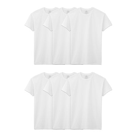 Men's Short Sleeve White Crew T-Shirts, 6 Pack (16 OZ)