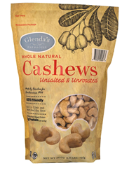 Glenda's Farmhouse Whole Natural Unsalted/Unroasted Cashews (26 oz.)