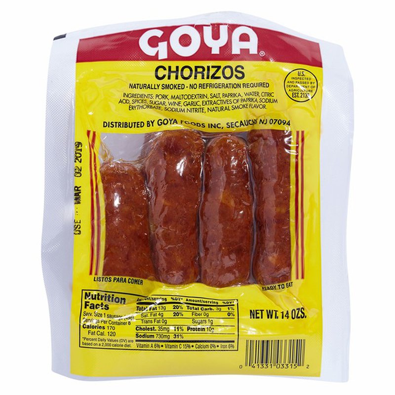 Goya Naturally Smoked Chorizos 14 oz.