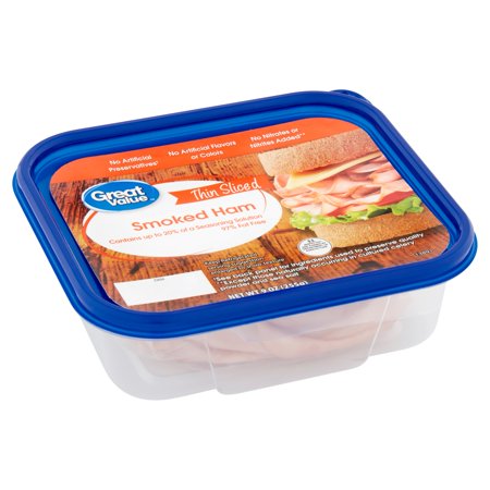 Great Value Thin Sliced Smoked Ham, 9 oz