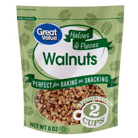 Great Value Walnuts Halves & Pieces, 8 oz