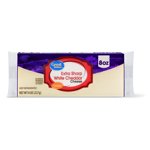 Great Value White Cheddar Block Cheese Extra Sharp, 8 Oz