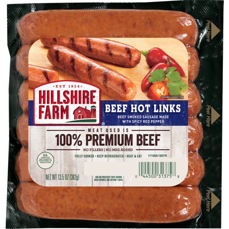 HILLSHIRE FARM BEEF SMOKED HOT SAUSAGE LINK 12 oz