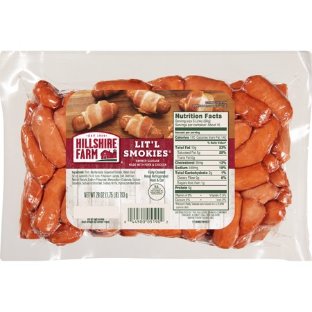 HILLSHIRE FARM Cocktail Lil Smokies Smoked Sausage (Pork, Turkey & beef) 28 oz