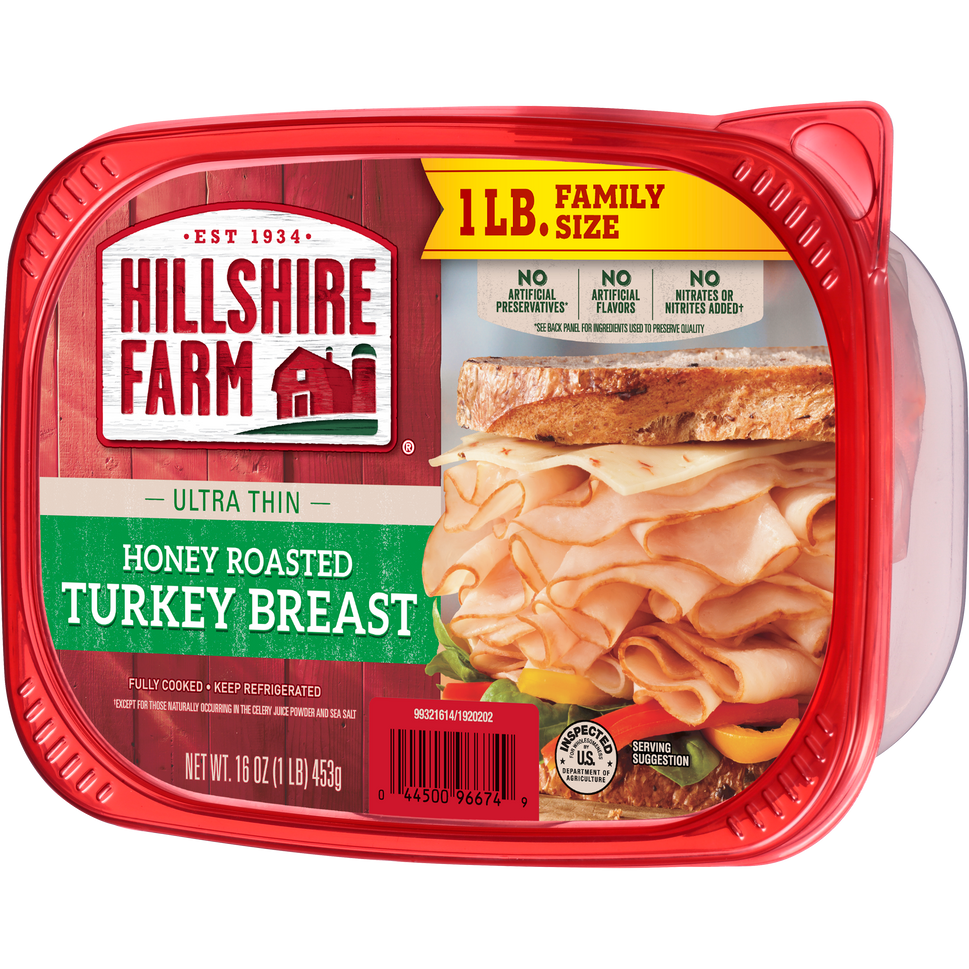 HILLSHIRE FARM DELI SELECT THINLY SLICED HONEY ROASTED TURKEY BREAST 16 oz