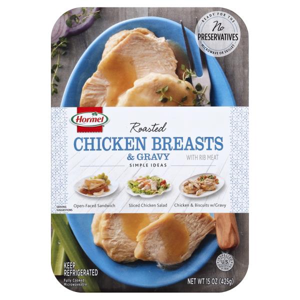 HORMEL  Roasted Chicken Breasts with Rib Meat & Gravy Refrigerated Entrée, 15 oz