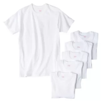 Men's 6 Pk Crew Neck T-Shirt with Fresh IQ – White