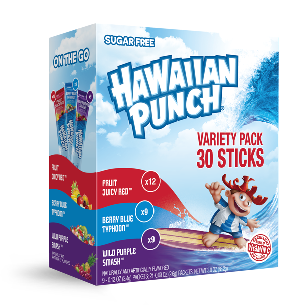 Hawaiian Punch Variety Pack Powder 30 CT  Lemonade, Lemon Squeeze, Polar Berry