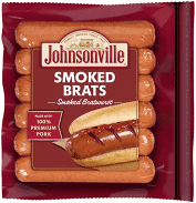 JOHNSONVILLE SMOKED BRAT PREMIUM SAUSAGE 14 OZ