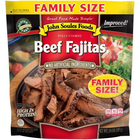 John Soules Foods Broiled Seasoned & Sliced Beef Fajitas 14 oz Family Size