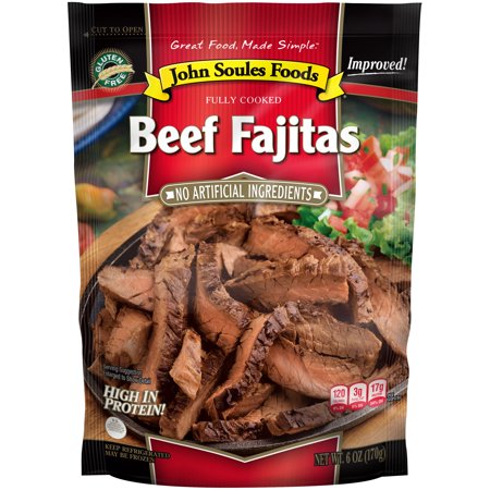 John Soules Foods Flame Broiled Seasoned & Sliced Beef Fajitas 6 oz