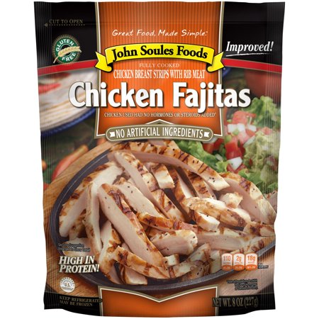 John Soules Foods Seasoned & Sliced Chicken Breast Strips Fajitas 8 oz