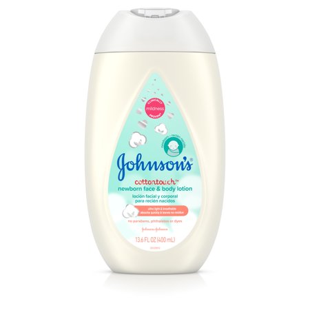 Johnson's Cotton Touch Newborn Baby Face and Body Lotion, 13.6 fl. oz