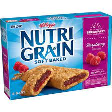 KELLOGG’S NUTRI GRAIN RASPBERRY FILLING BAR 8.4 OZ