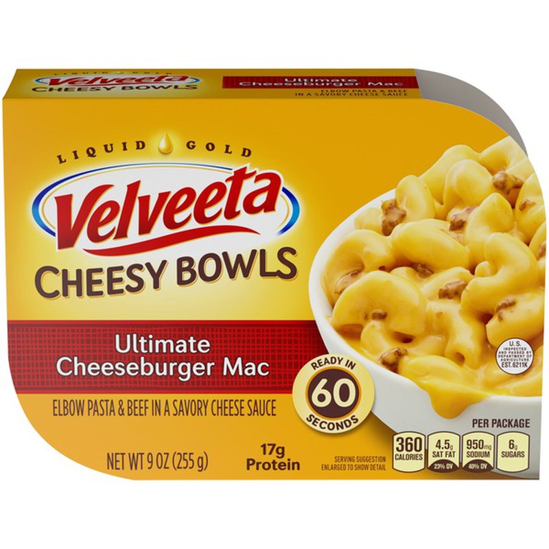 KRAFT VELVEETA CHEESY SINGLES ULTIMATE CHEESEBURGER MAC 9 OZ