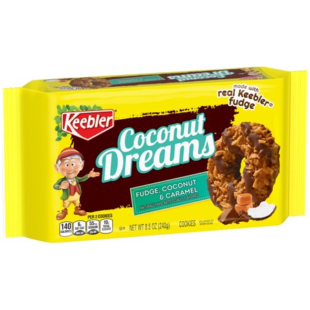 KEEBLER FUDGE STRIPES Coconut Dreams Chocolate Covered Caramel  9.5 OZ