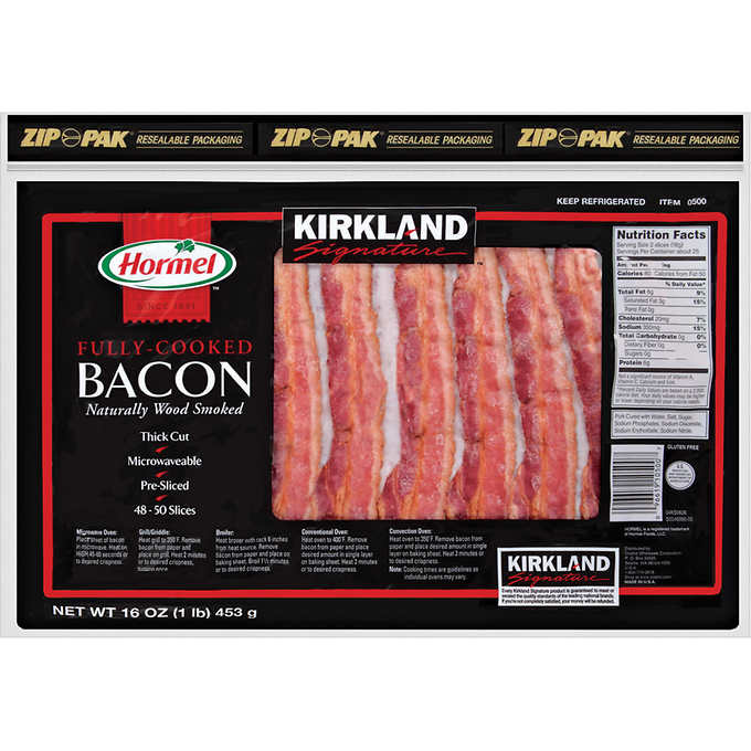 Kirkland Signature Hormel Bacon, Sliced, 1 lb over 50 slices