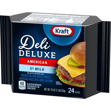 Kraft Deli Deluxe Cheese Slices, White American Cheese, 16 CT - 12.0 oz
