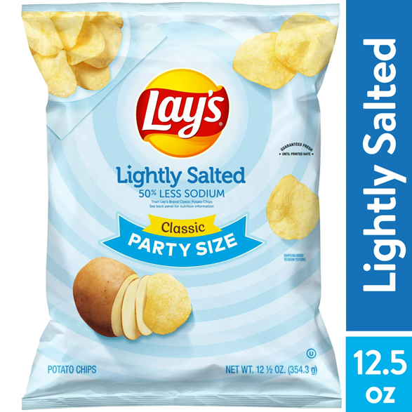 Lay's Potato Chips Lightly Salted Classic, 12.5 oz Party Size