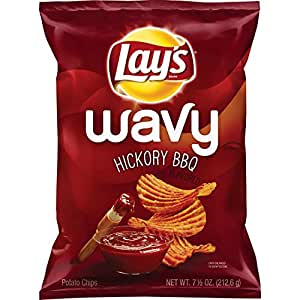 Lay's Wavy Potato Chips, Hickory BBQ Flavor, 7.5 oz Bag