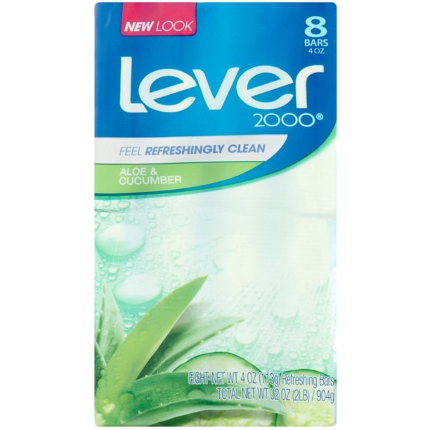 Lever 2000 Aloe and Cucumber Bar Soap 4 oz. 8 Bar