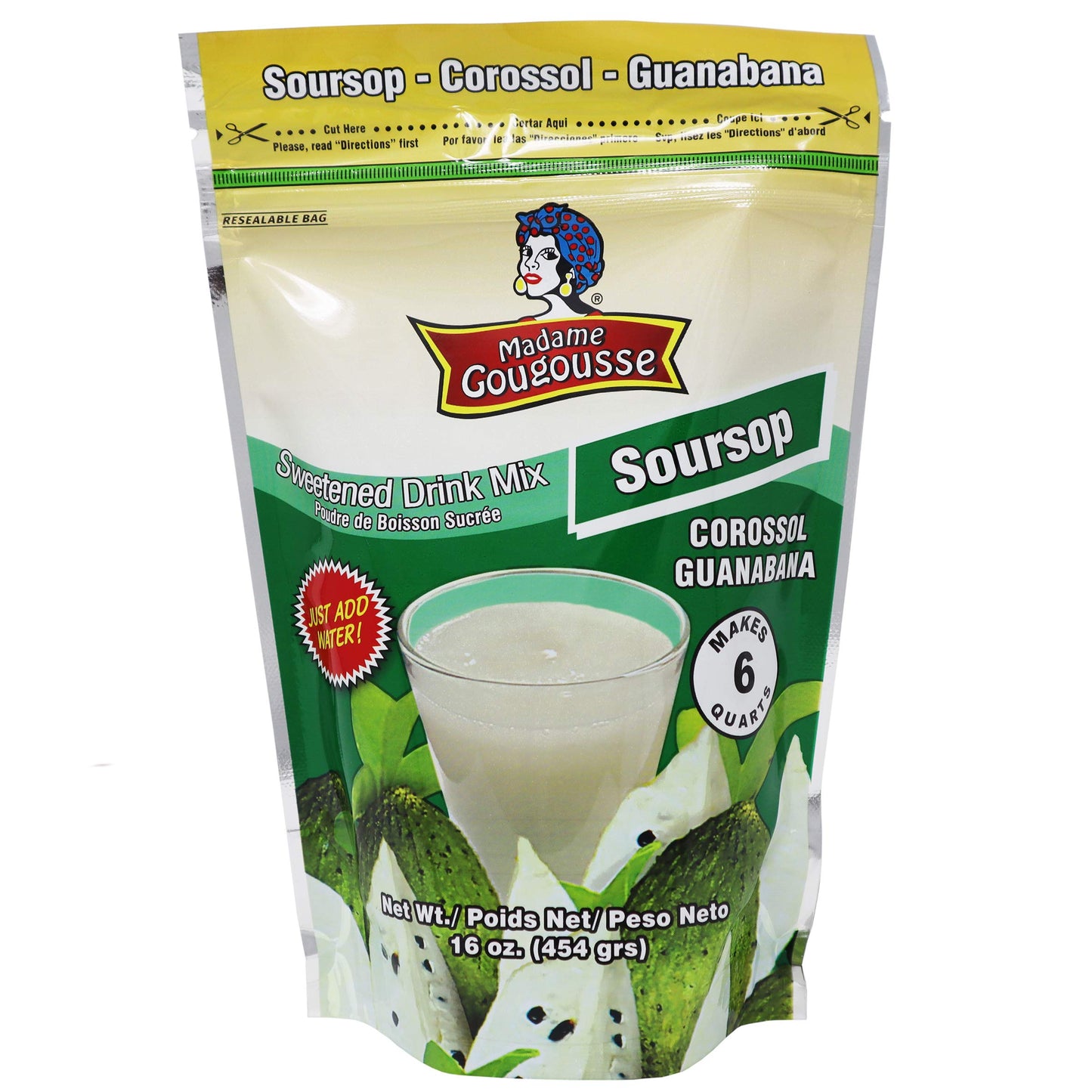 MADAME GOUGOUSSE SWEETENED DRINK MIX 16 OZ SOURSOP