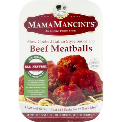 Mama Mancini's Slow Cooked Italian Style Sauce and Beef Meatballs 16 OZ