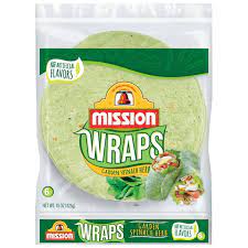 MISSION WRAPS GARDEN SPINACH HERB 6 CT 15 OZ