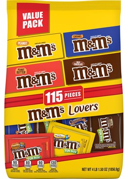 M&M's Club Assorted Fun Size Bulk  Pack, 115 ct