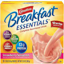 NESTLE CARNATION BREAKFAST MILK STRAWBERRY 1.26 OZ 10 CT