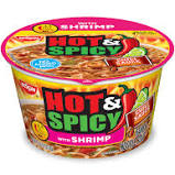 Nissin Hot & Spicy Noodle Bowls with Shrimp, 3.27 oz.