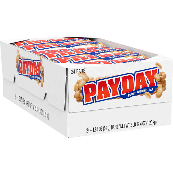 Payday Peanuts and Caramel Candy Bars 1.85 oz, 24 ct