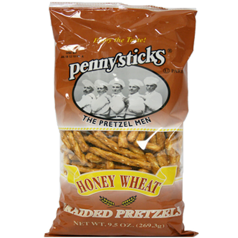 Pennysticks Brand Honey Wheat Braided Pretzels, 9.5-oz. Bags