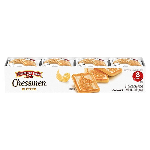 Pepperidge Farm Chessmen Butter Cookies, 0.9 oz, 8 count 8.1 oz