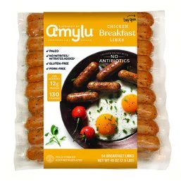 AMYLU Antibiotic Free Chicken Breakfast Links Sausage, 48 oz. 54 ct