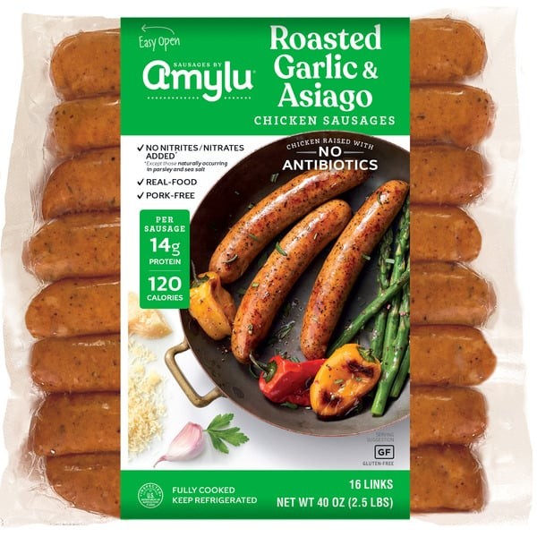 AMYLU Chicken Garlic Asiago  Sausage  2 x20 oz