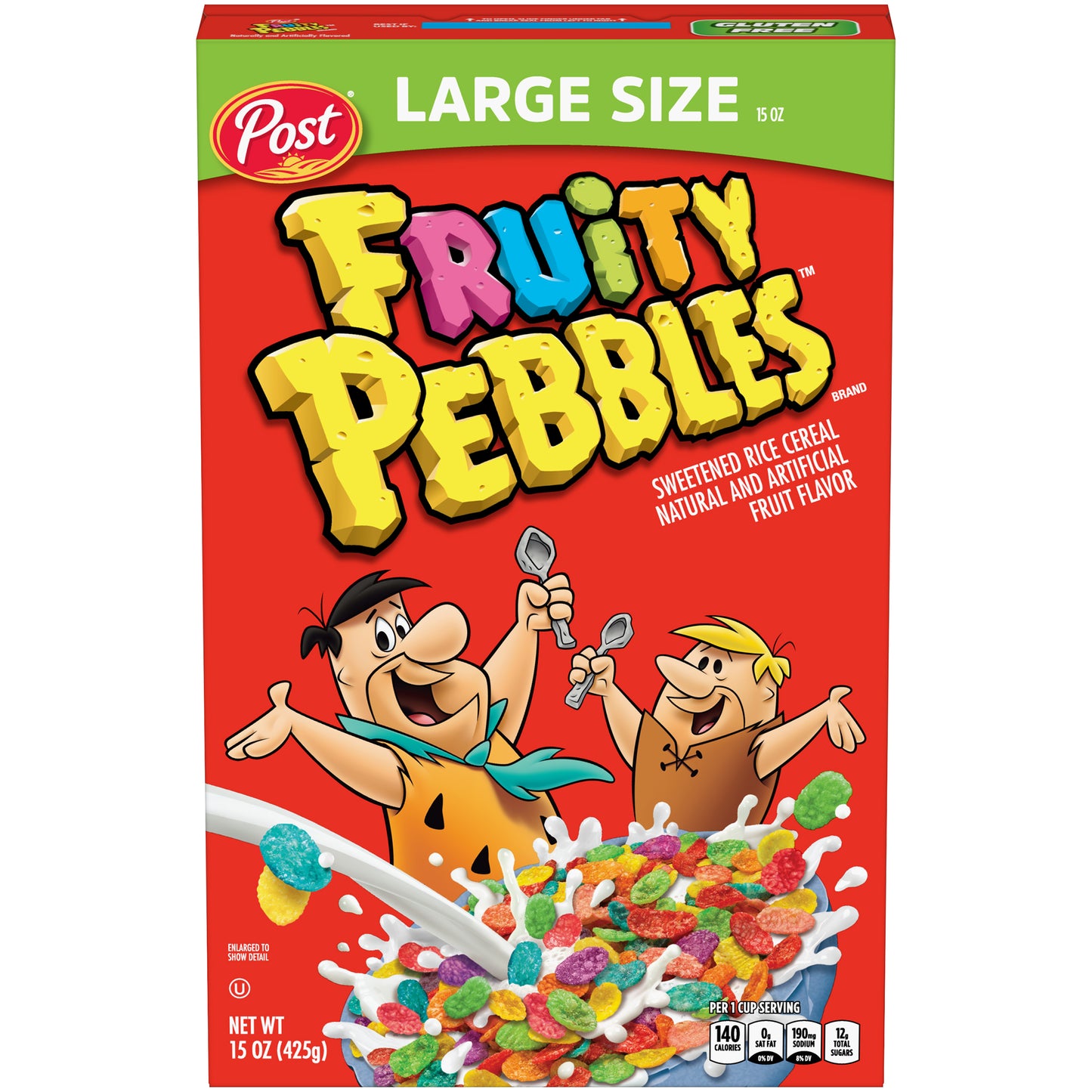 Post Fruity PEBBLES Cereal, Gluten Free,15 Ounce