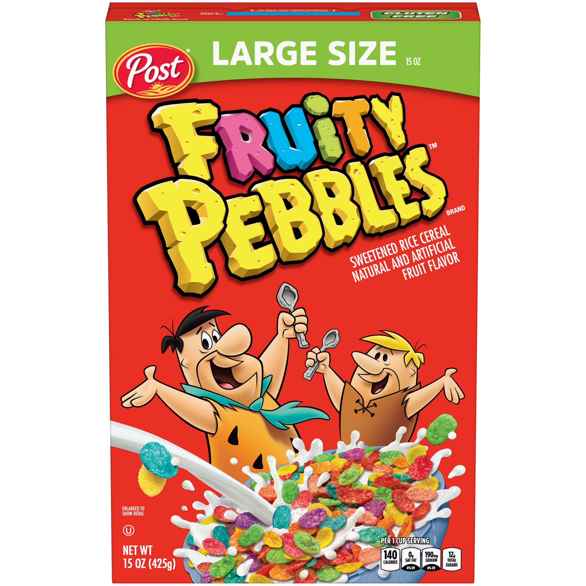 Post Fruity PEBBLES Cereal, Gluten Free,15 OZ