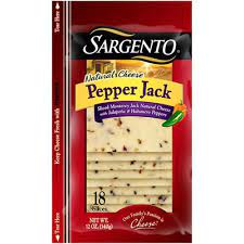 SARGENTO NATURAL DELI SLICED NATURAL PEPPER JACK CHEESE 10 CT 7.5 OZ