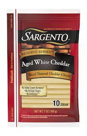 SARGENTO NATURAL RESERVE SLICED AGED WHITE CHEDDAR