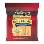 Sargento Natural Blends Sharp Cheddar Cheese  Snacks Sticks 18 oz 24 ct