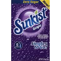 Sunkist Grape Flavored Singles To Go, 6-ct. Packs