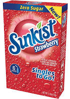 Sunkist Strawberry Flavored Singles To Go, 6-ct. Packs