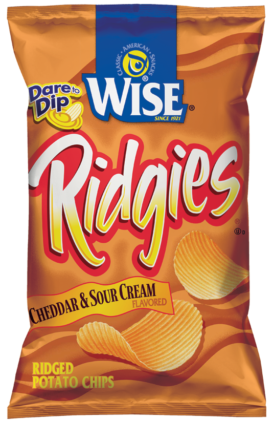 WISE RIDGES CHEDDAR & SOUR CREAM CHIPS 7.5 oz