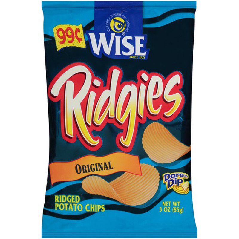Wise Ridgies Potato Chips, 4.75 oz. Bags